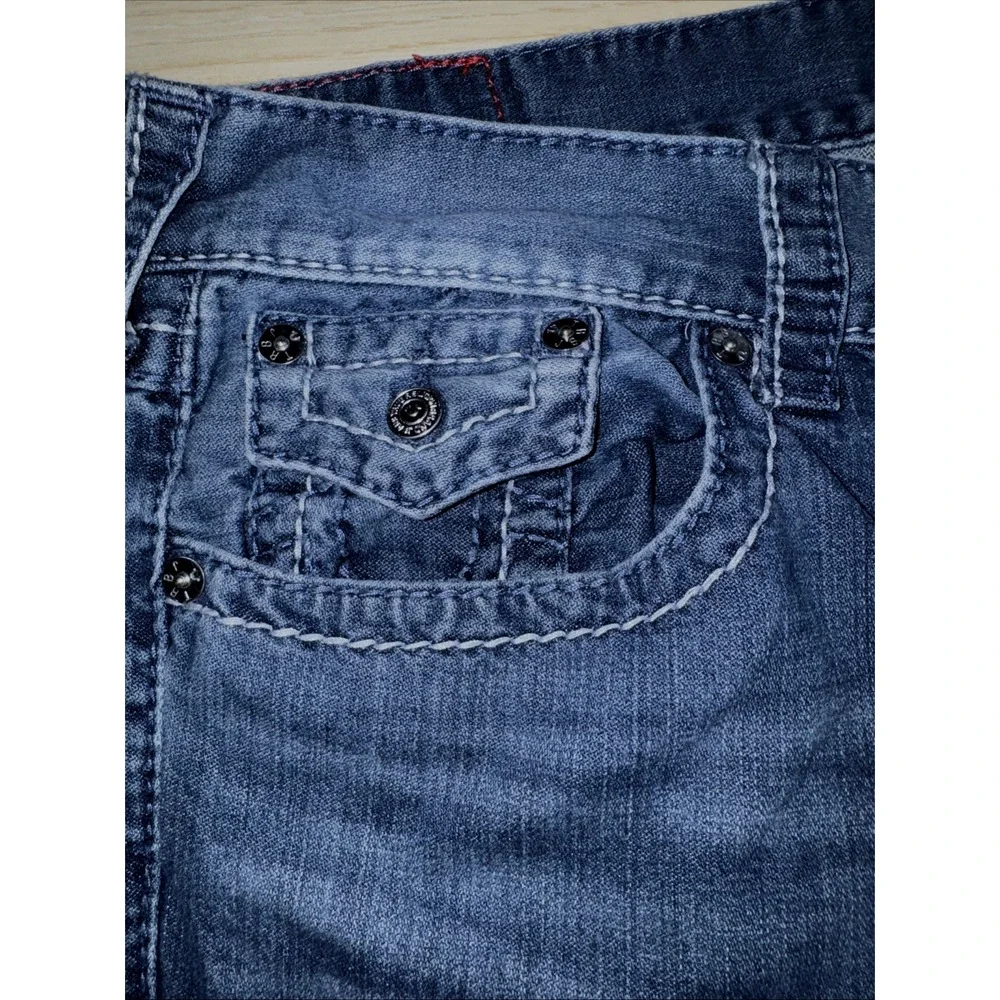 True Religion Men's  38x27 Ricky Relaxed Straight Super T Jeans -112790 Fade